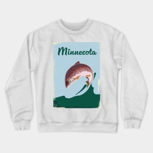 Minnesota Fishing poster Crewneck Sweatshirt